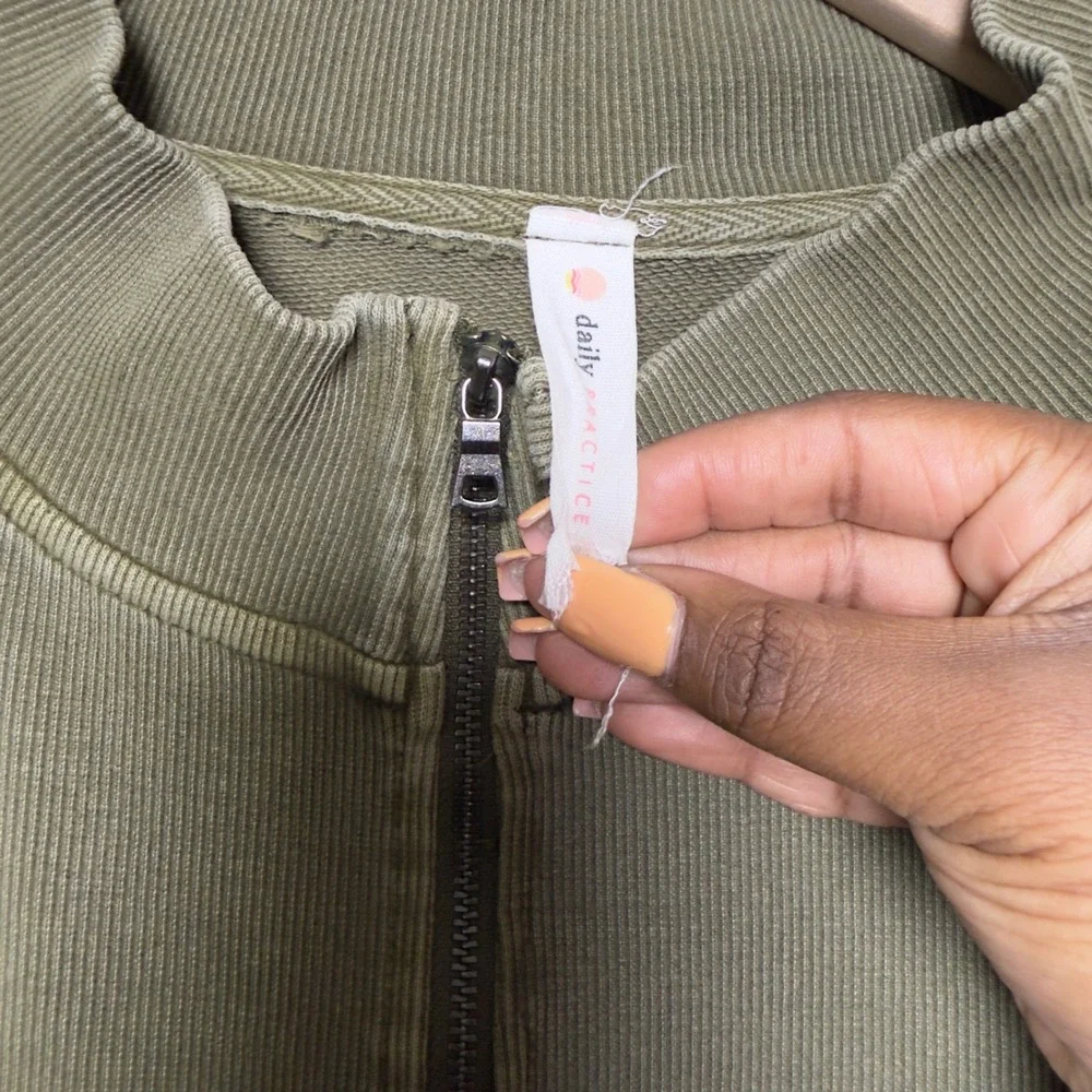 Anthropologie Daily Practice Women Cotton Meru Sweater Dress Large Quarter Zip - Picture 7 of 14